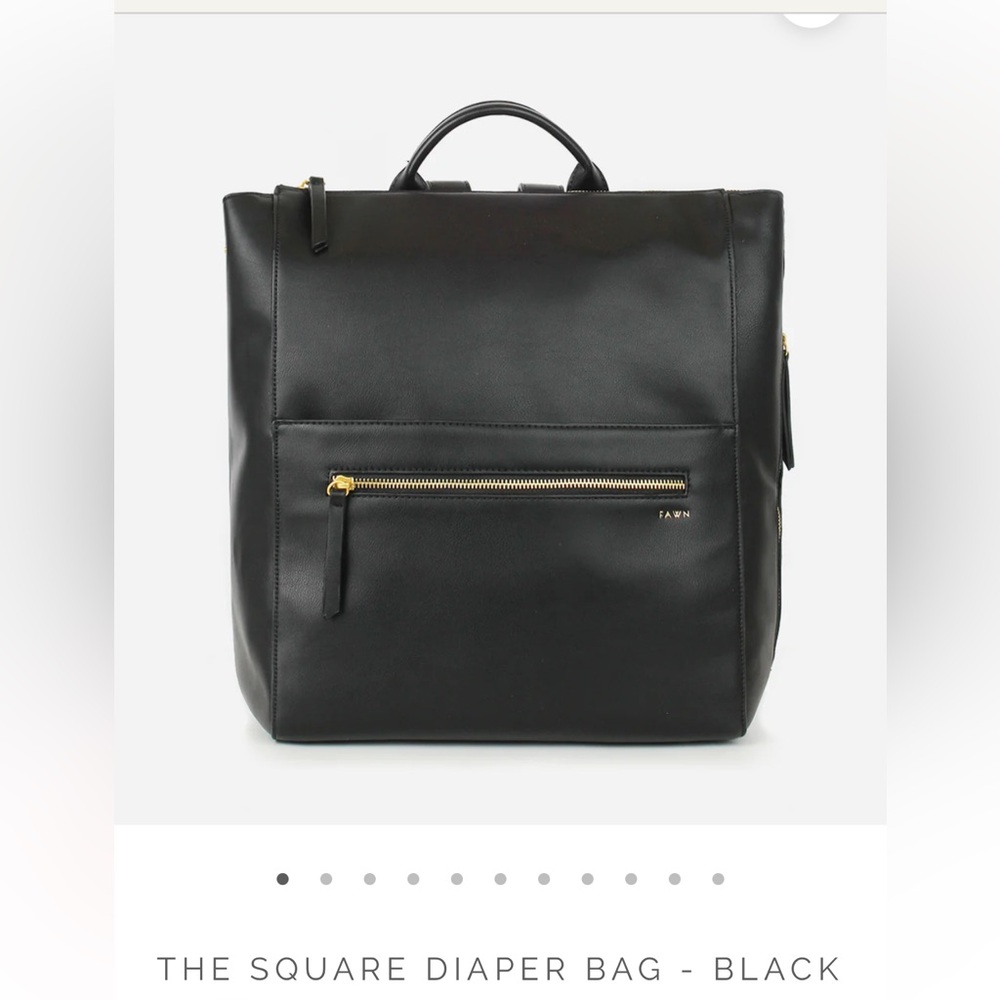 Fawn ‘the square diaper bag’ black leather